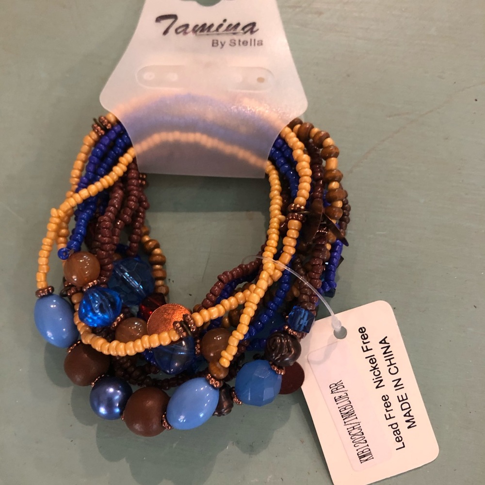 NWT blue and brown bracelet